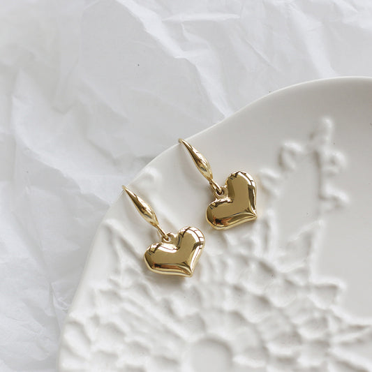 14K Gold Gold Heart Earrings